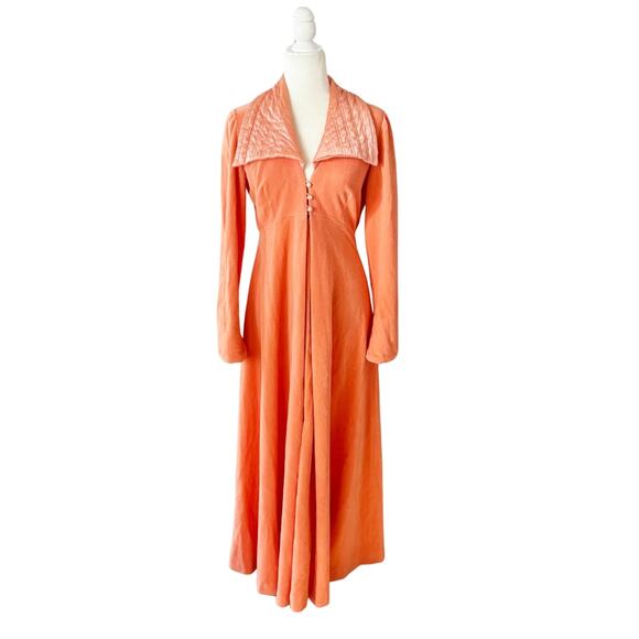Vintage Vanity Fair Terry Robe Housecoat Orange 14 - Picture 1 of 12